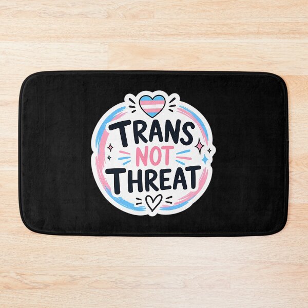 Item preview, Trans Not Threat Sticker  Transgender Pride Lgbtq Support designed and sold by junglegreenb.