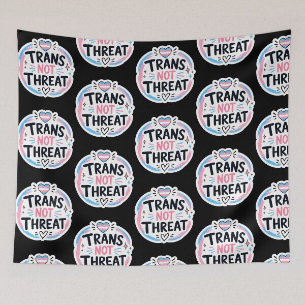 Item preview, Trans Not Threat Sticker  Transgender Pride Lgbtq Support designed and sold by junglegreenb.