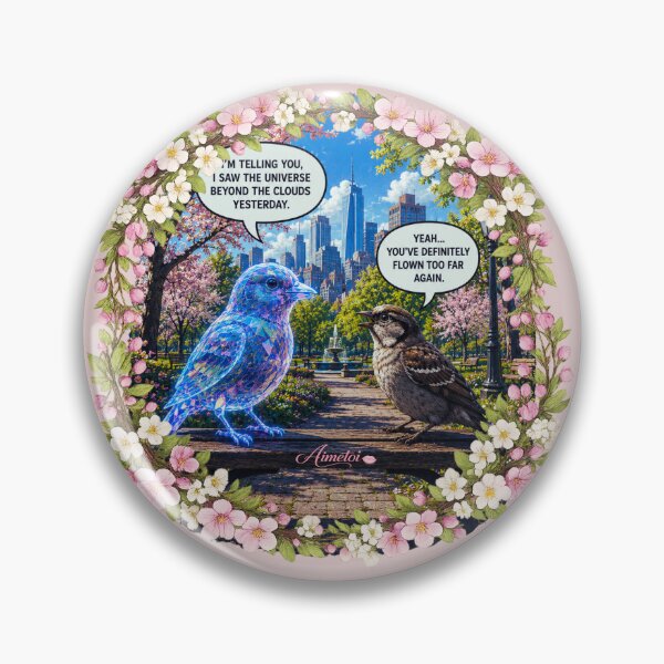 Item preview,  Beyond the Clouds Yesterday – Funny Cosmic Bird Bench Art designed and sold by Aimetoi.