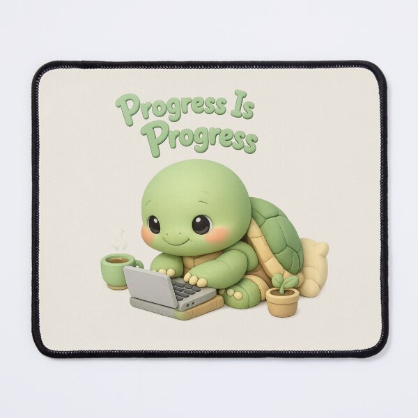 Item preview, Cute Turtle Productivity - Progress Is Progress | Motivational Kawaii Laptop Design designed and sold by Moons Studio.