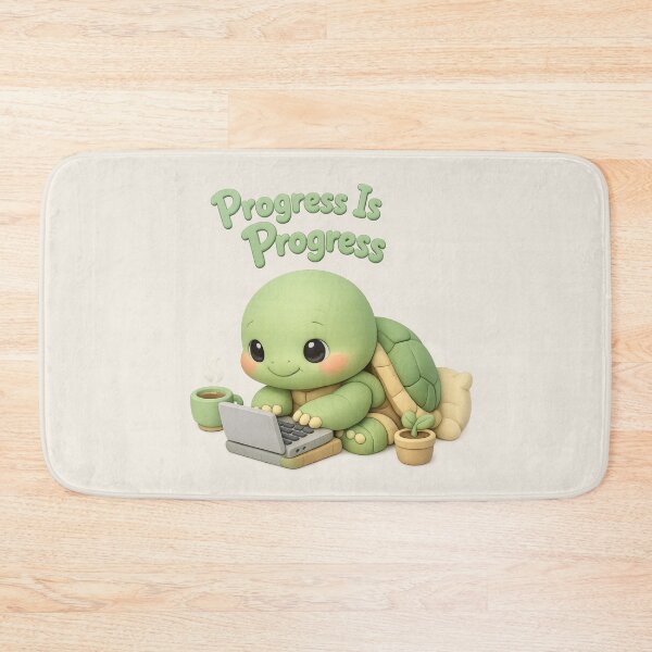 Item preview, Cute Turtle Productivity - Progress Is Progress | Motivational Kawaii Laptop Design designed and sold by Moons Studio.