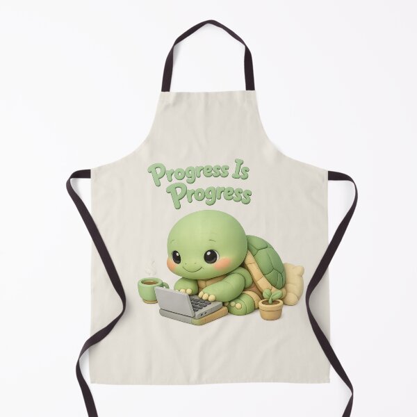 Item preview, Cute Turtle Productivity - Progress Is Progress | Motivational Kawaii Laptop Design designed and sold by Moons Studio.