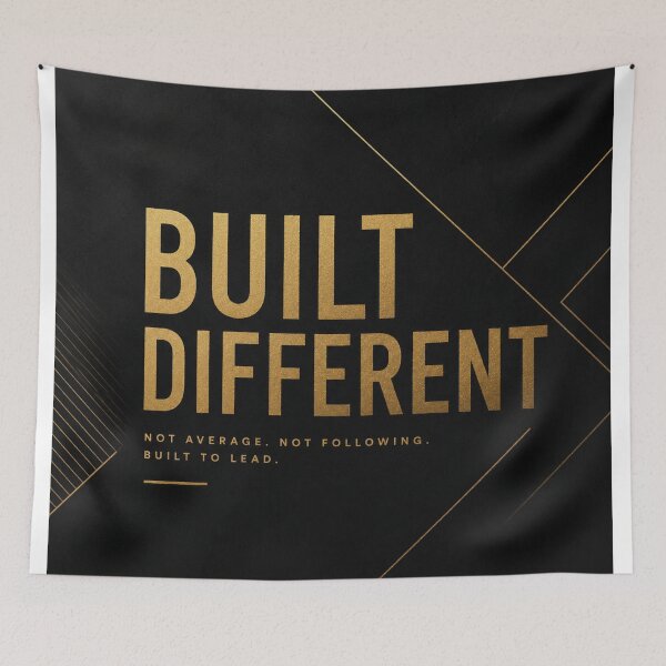 Item preview, Built Different Motivational Metal Poster | Minimalist Quote Wall Art | Gym Decor designed and sold by irfanshikh.