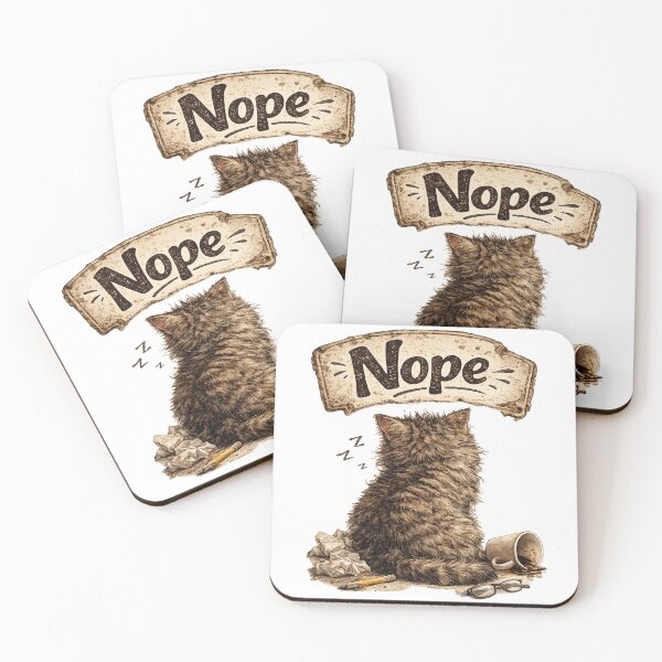 Item preview, Nope Cat – Funny Anti Social Cat Vintage Mood Design designed and sold by Clothes With Smiling Animals Walt Gral.