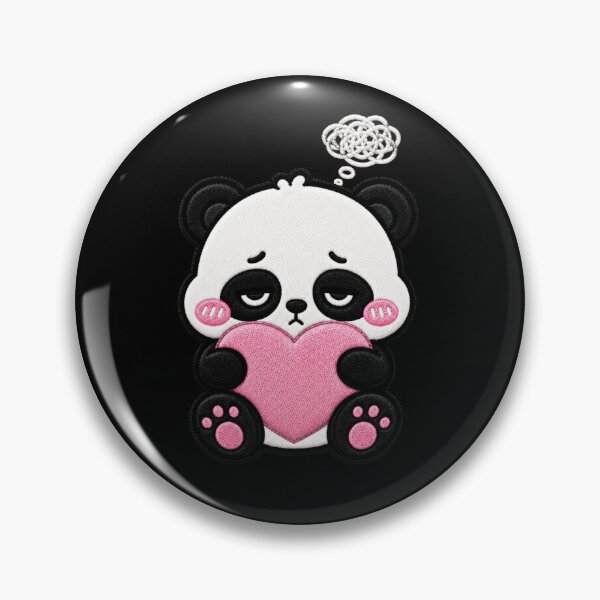 Item preview, Overthinking Panda Embroidery Patch Cute Kawaii designed and sold by ColorSplash123.