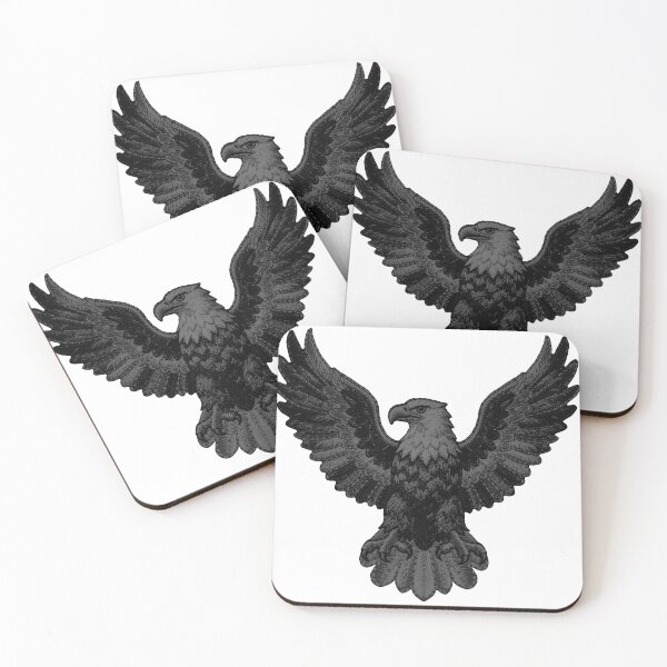 Item preview, A dark eagle, as if embroidered with threads or wool. designed and sold by Kimenta Fashion.