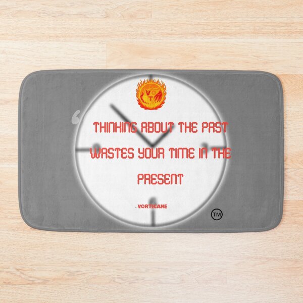 Item preview, "thinking about the past wastes your time in the present" vorticane clock quote merch designed and sold by vorticane.
