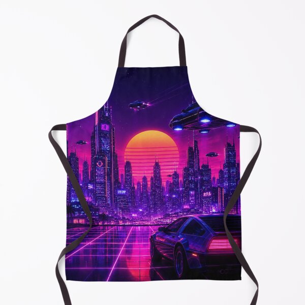 Item preview, Synthwave Neon City Metal Poster | Retro 80s Wall Art | Cyberpunk Decor designed and sold by irfanshikh.