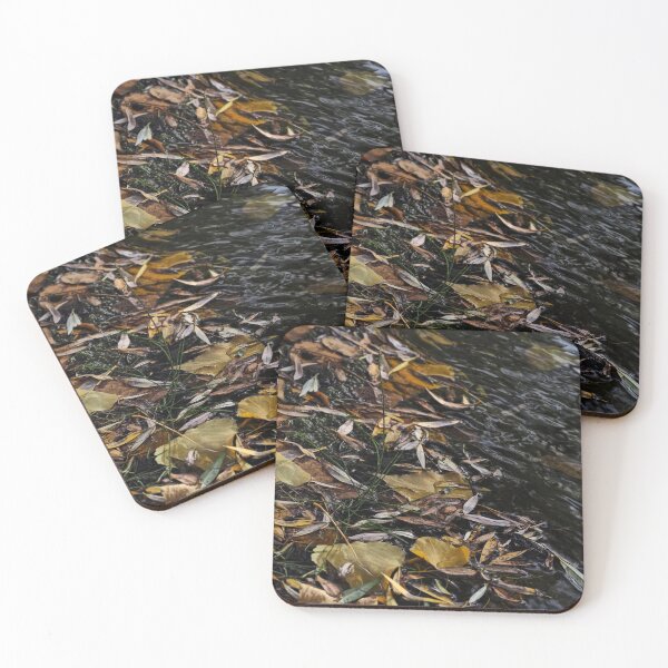 Item preview, Autumn Leaves Floating Along Dark Water designed and sold by onubi.