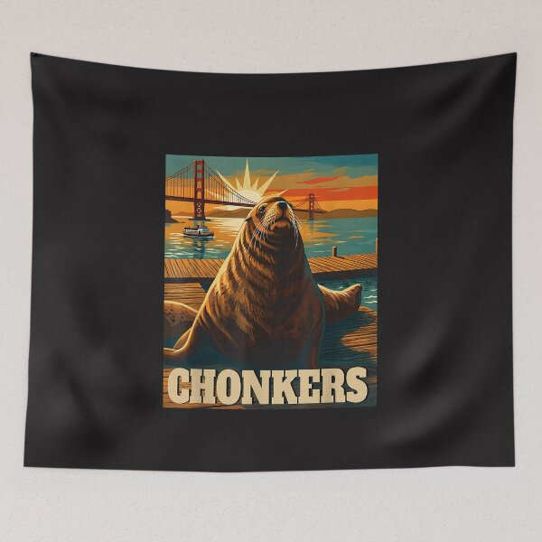 Item preview, Chonkers Funny Sea Lion Retro Beach Vacation Summer Design designed and sold by kiralynstration.