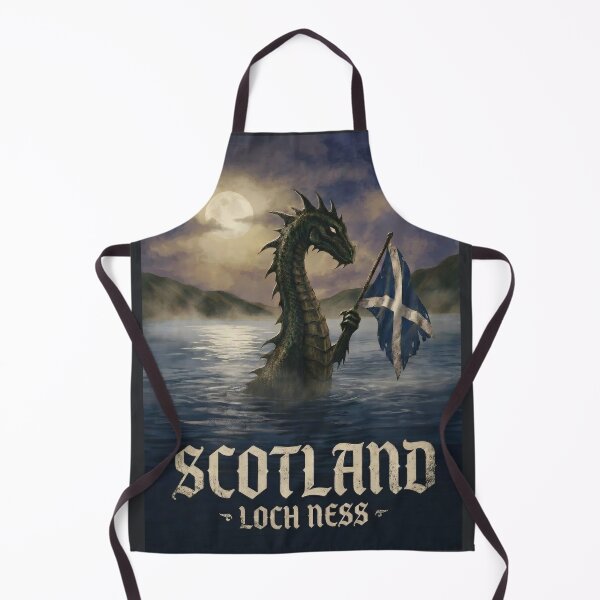 Item preview, Dark Loch Ness Monster Gothic Retro Poster Scotland Cryptid Art designed and sold by Ar0undTheW0rld.