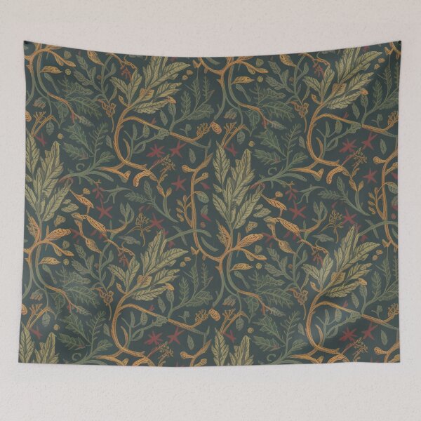 Item preview, Gothic Woodland William Morris Pattern - Dark Arts & Crafts Floral designed and sold by Tamas Das.