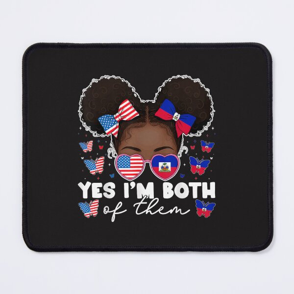 Item preview, Half Haitian And American Afro Girl Haiti USA Flag Design designed and sold by kiralynstration.
