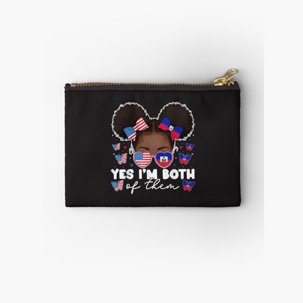 Item preview, Half Haitian And American Afro Girl Haiti USA Flag Design designed and sold by kiralynstration.