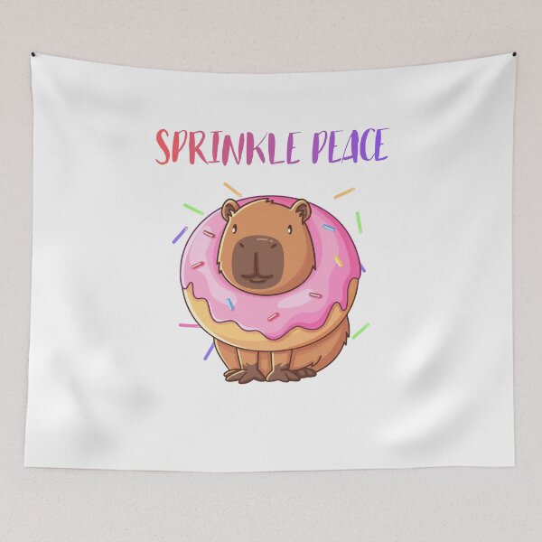 Item preview, Sprinkle Peace Capybara Donut Funny Logo designed and sold by logowannawear.