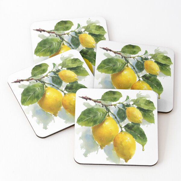 Item preview, Lemon Tree Branch Watercolor Print Bright Summer Botanical Illustration designed and sold by daila70.