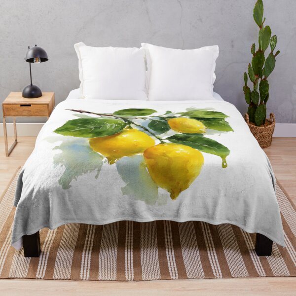 Item preview, Lemon Tree Branch Watercolor Print Bright Summer Botanical Illustration designed and sold by daila70.