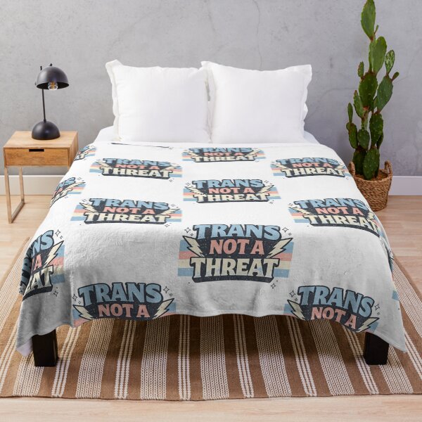Item preview, Trans Not A Threat - Vintage Retro Pride Design designed and sold by junglegreenb.