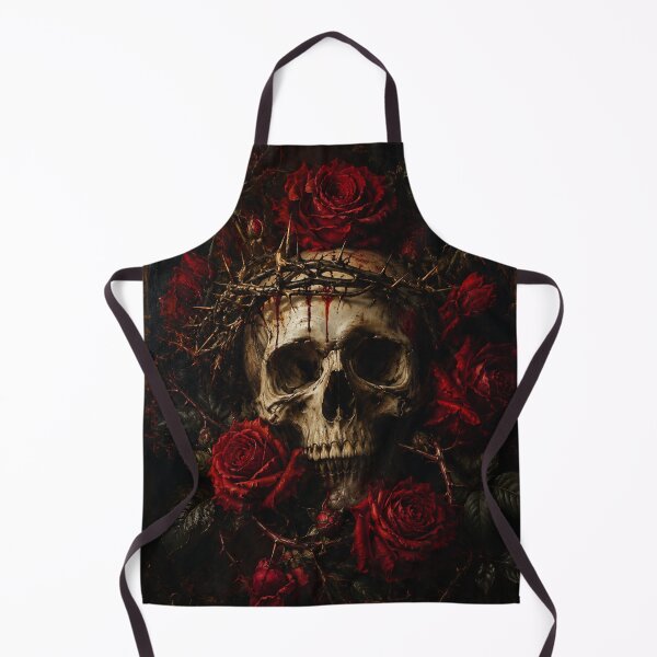 Item preview, Gothic Skull Rose Metal Poster | Dark Fantasy Wall Art | Skull Decor Print designed and sold by irfanshikh.