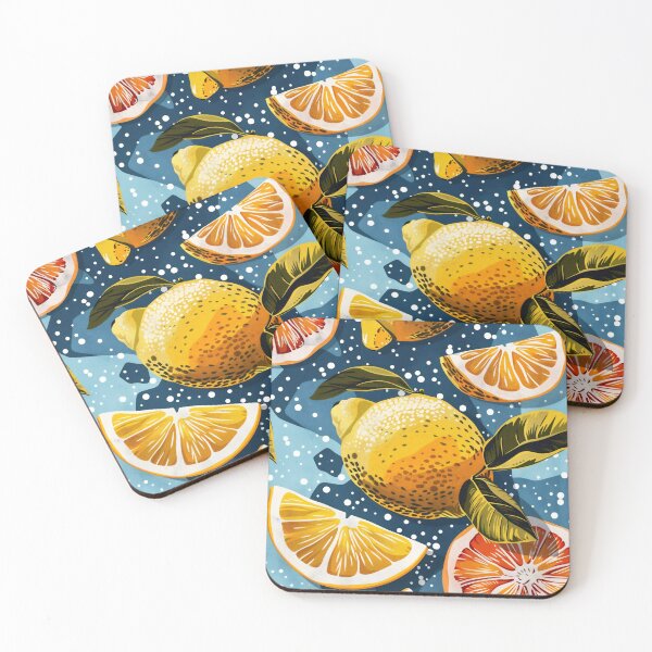 Item preview, Vibrant Citrus Pop Art Illustration Lemon Orange Geometric Home Decor designed and sold by daila70.