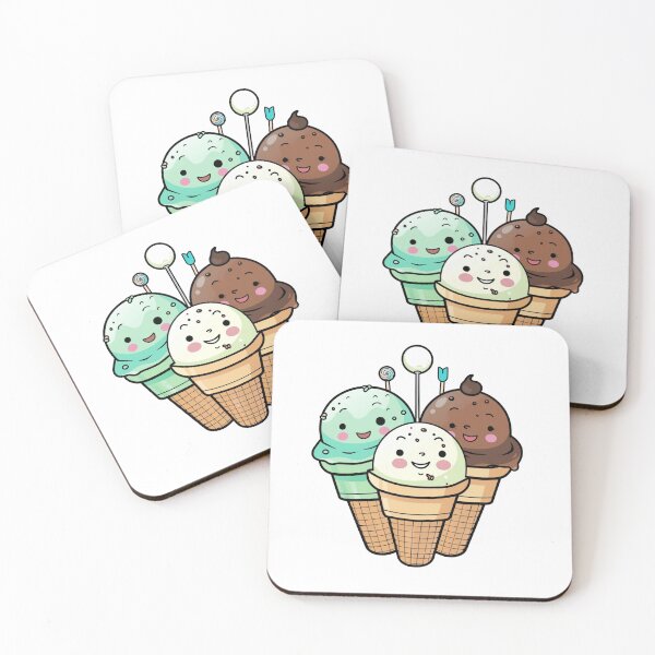 Item preview, Kawaii Ice Cream Friends  Cute Summer Treat Art designed and sold by BoxofMoments.