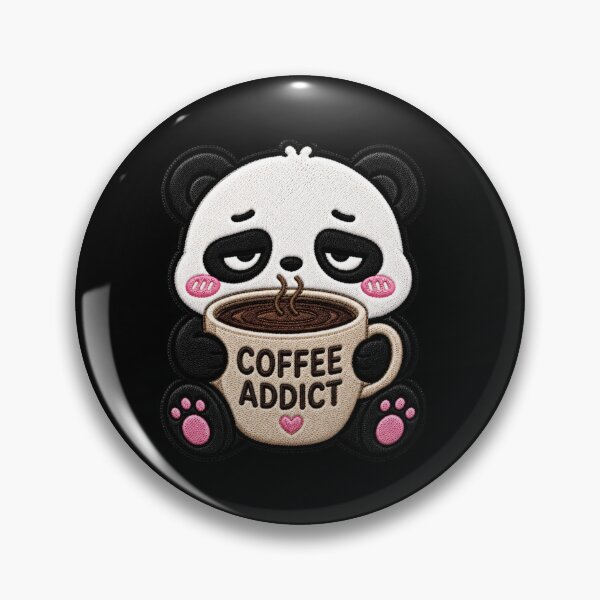 Item preview, Coffee Addict Panda Embroidery Patch Cute Kawaii designed and sold by ColorSplash123.