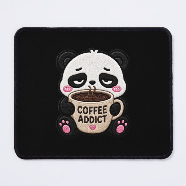 Item preview, Coffee Addict Panda Embroidery Patch Cute Kawaii designed and sold by ColorSplash123.