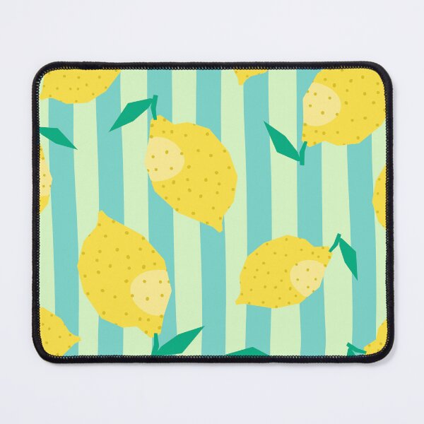 Item preview, Seamless Lemon Pattern on Striped Background – Fresh Citrus Design designed and sold by Skryp-art.