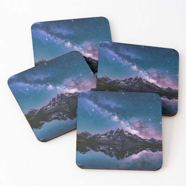 Item preview, Milky Way Mountain Metal Poster | Night Sky Landscape Wall Art | Galaxy Nature Print designed and sold by irfanshikh.