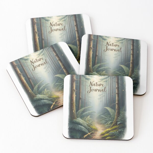 Item preview, Nature journal misty forest path watercolor fern woodland art designed and sold by icemanphotos.