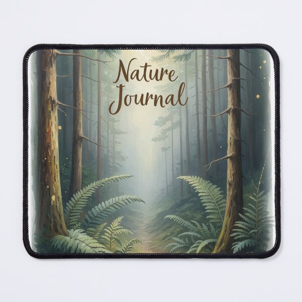 Item preview, Nature journal misty forest path watercolor fern woodland art designed and sold by icemanphotos.