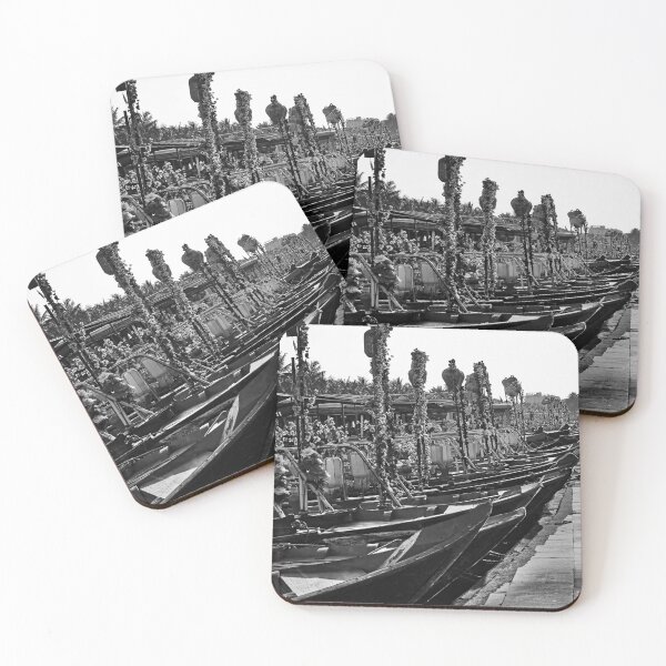Item preview, Lineup of traditional boats in black and white designed and sold by franck380.
