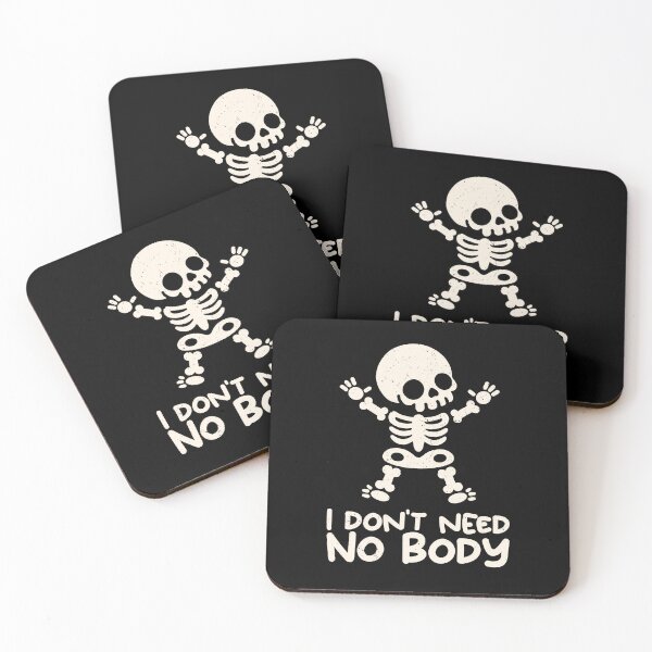Item preview, I Don't Need No Body - Cute Kawaii Skeleton Pun Art designed and sold by NemiMakeit.