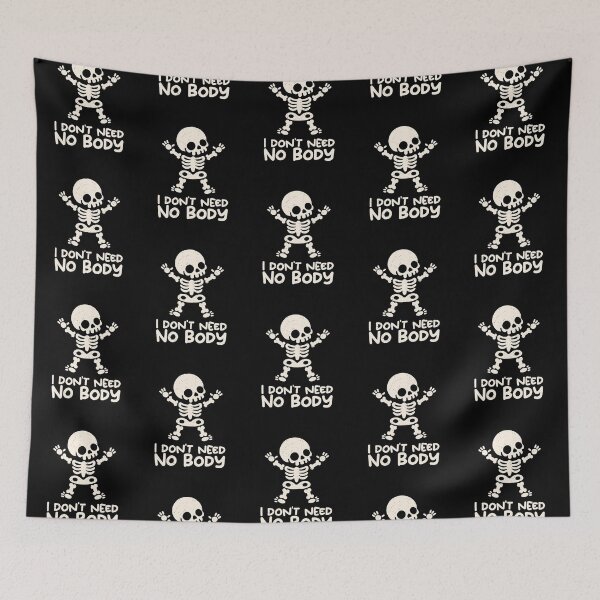 Item preview, I Don't Need No Body - Cute Kawaii Skeleton Pun Art designed and sold by NemiMakeit.