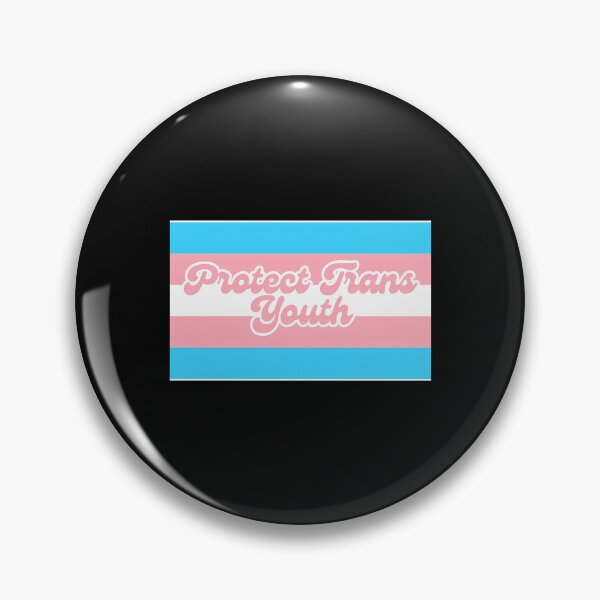 Item preview, Protect Trans Youth Flag Groovy Cursive Font designed and sold by junglegreenb.