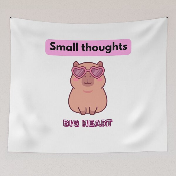 Item preview, Small Thoughts Big Heart Capybara designed and sold by logowannawear.