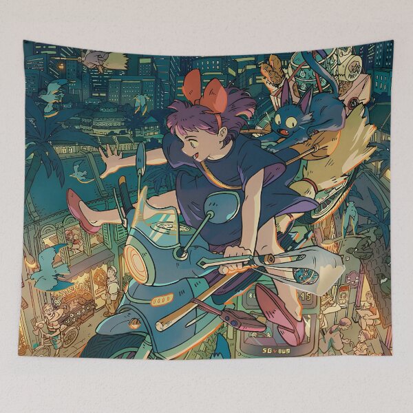 Item preview, Cute kawaii art girl [[kiki's]] ride -%[ghiblis]%- motors aways skys designed and sold by huaishen89.