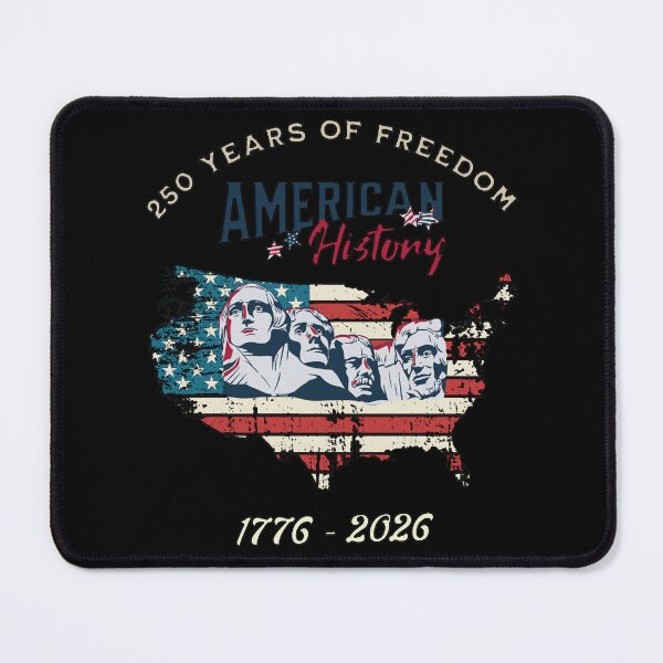 Item preview, American History 250 Years of Freedom 1776-2026 Mount Rushmore USA Map designed and sold by Youngkev-arts.