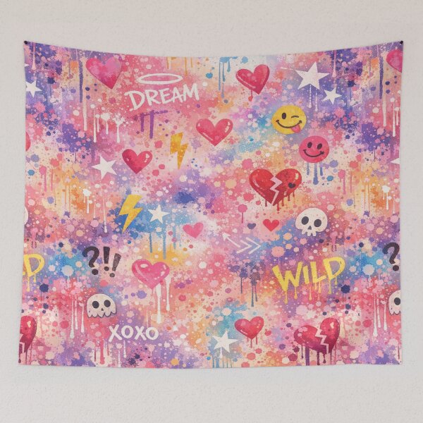 Item preview, Graffiti Dream Mix - Colorful Urban Street Art Pattern designed and sold by myforestfog.