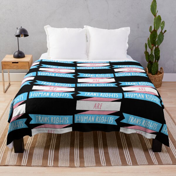 Item preview, Trans Rights Are Human Rights Transgender Pride Banner designed and sold by junglegreenb.