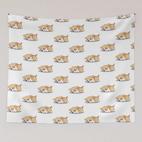 Item preview, Sleeping Corgi Little Dog Wearing Cute Pyjamas designed and sold by CuteCotgiStudio.