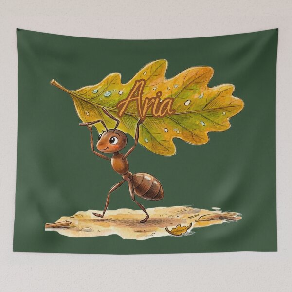 Item preview, Carrying Oak Leaf – Personalized Name Aria Watercolor Art designed and sold by MBBialyPiksel.