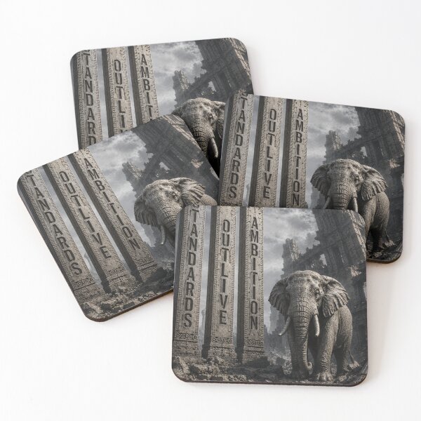 Item preview, Founder Legacy Outlive Ambition Elephant Brutalist Masonry Art Print designed and sold by SavannaStrikes.