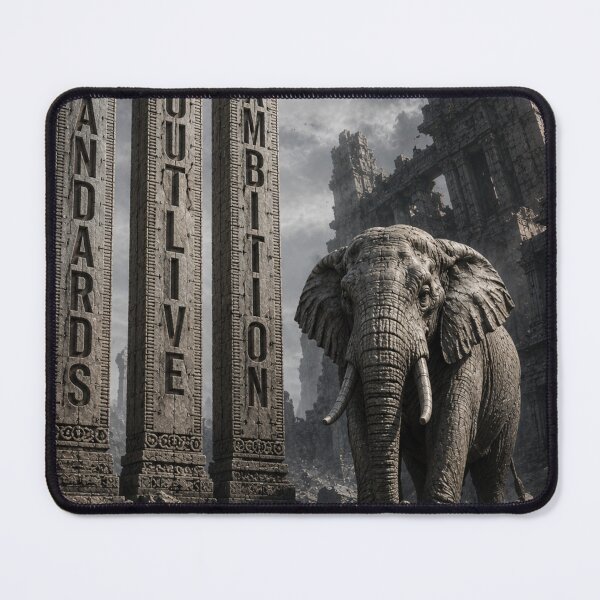 Item preview, Founder Legacy Outlive Ambition Elephant Brutalist Masonry Art Print designed and sold by SavannaStrikes.