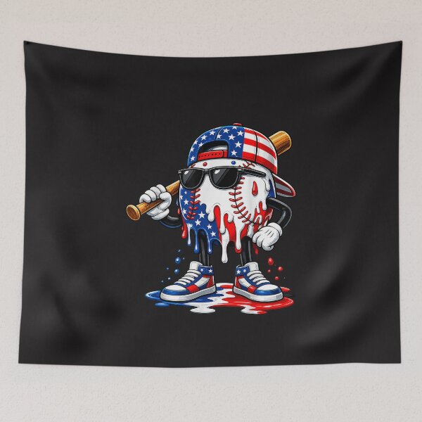 Item preview, Baseball Drip Ice Cream Patriotic 4th Of July Design designed and sold by kiralynstration.