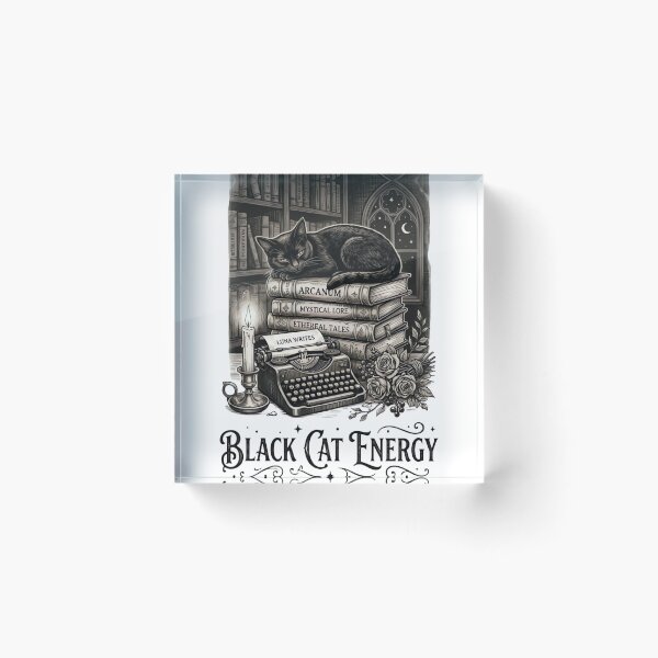 Item preview, Black Cat Energy Dark Academia Vintage Cat T-Shirt designed and sold by urbinet.