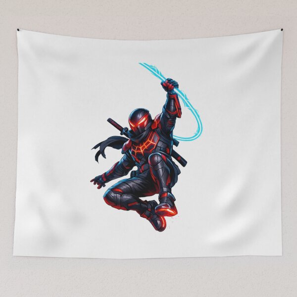 Item preview, Cyberpunk Arachnid Ninja | Futuristic Neon Street Hero designed and sold by Art by Debasish.