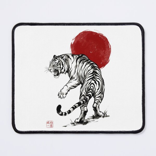 Item preview, White Tiger Sumi-e Ink Painting - Japanese Art Style designed and sold by seven things shop.