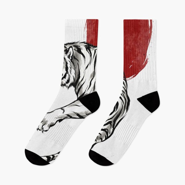 Item preview, White Tiger Sumi-e Ink Painting - Japanese Art Style designed and sold by seven things shop.