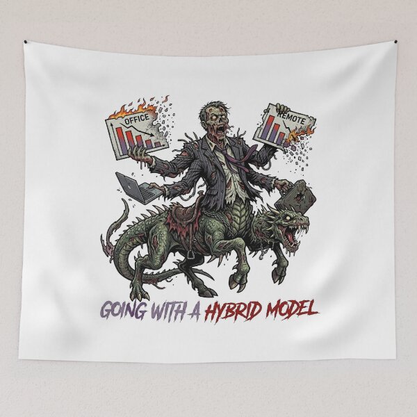 Item preview, Going With A Hybrid Model | Corporate Brainrot Horror Style designed and sold by SignalStatic.